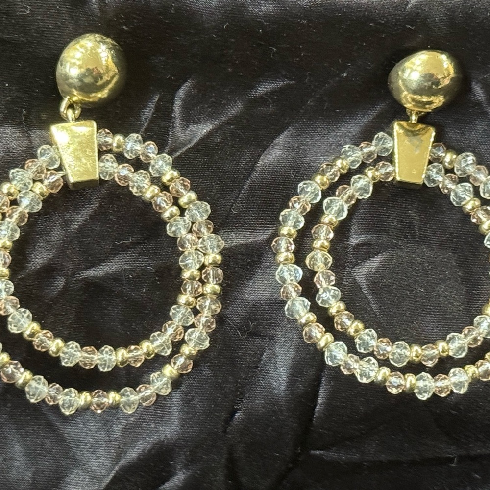 Hand-Beaded Double strand Earrings
